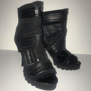 Jeffrey Campbell Suede/Mesh Open Toe Shoes